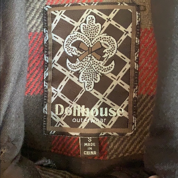 Red plaid cape jacket - size small - Picture 2 of 3